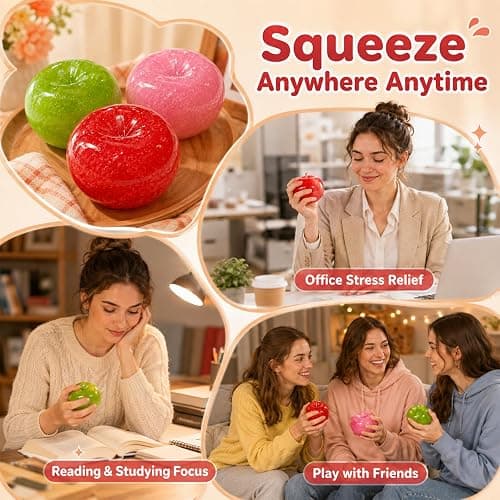 Slushy Apple Squishy, Slow-Rising Squishys Apple Stress Ball, Soft Slow Rising Ball for Adult use in Offices and Homes(Green) thumbnail 5