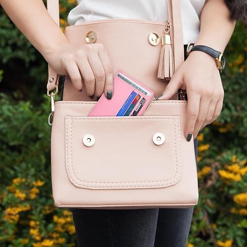 Sodsay Card Case Slim Front Pocket Wallet for Women Credit Card Holder with Keychain thumbnail 9