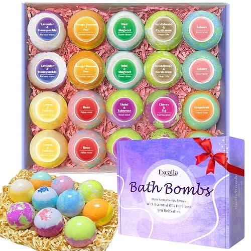 Bath Bombs for Women, 20 Pcs Handmade Bubble Bathbombs Gift Set, Shea & Coco Butter Dry Skin Moisturize, SPA Relaxing Gifts for Women & Men, Her, Girls, Wife, Birthday (Package May Vary) - Image 1