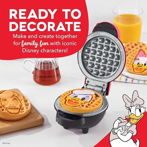 Dash MultiMaker® Mini System Removable Plate Set - Ceramic, Nonstick Replacement Plates for Fun-Shaped Waffle Breakfast - Waffle Maker Not Included - 4-Inch - Two-Pack - Donald & Daisy thumbnail 5
