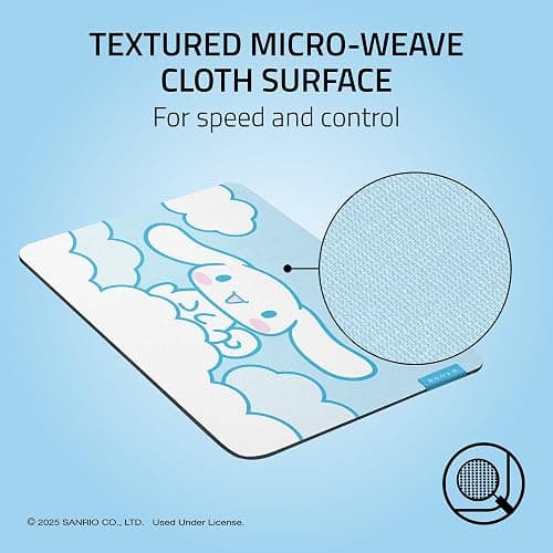 Razer Gigantus V2 Soft Gaming Mouse Pad, Medium, Cinnamoroll Edition | Textured Micro-Weave Cloth Surface, Thick, High-Density Rubber Foam, Anti Slip Base thumbnail 2