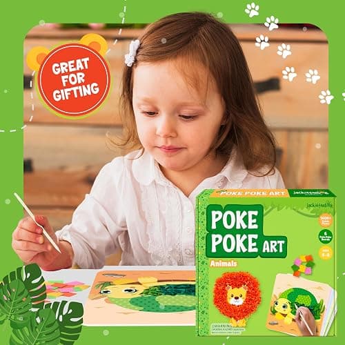 jackinthebox Poke Poke Art – Animals Theme, Mess-Free Fabric Art and Craft, Flower Pressing Kits, Gift for Kids, Girl Gifts, Boy Gift, Toys for Girls and Boys Ages 4 5 6 7 8 thumbnail 8