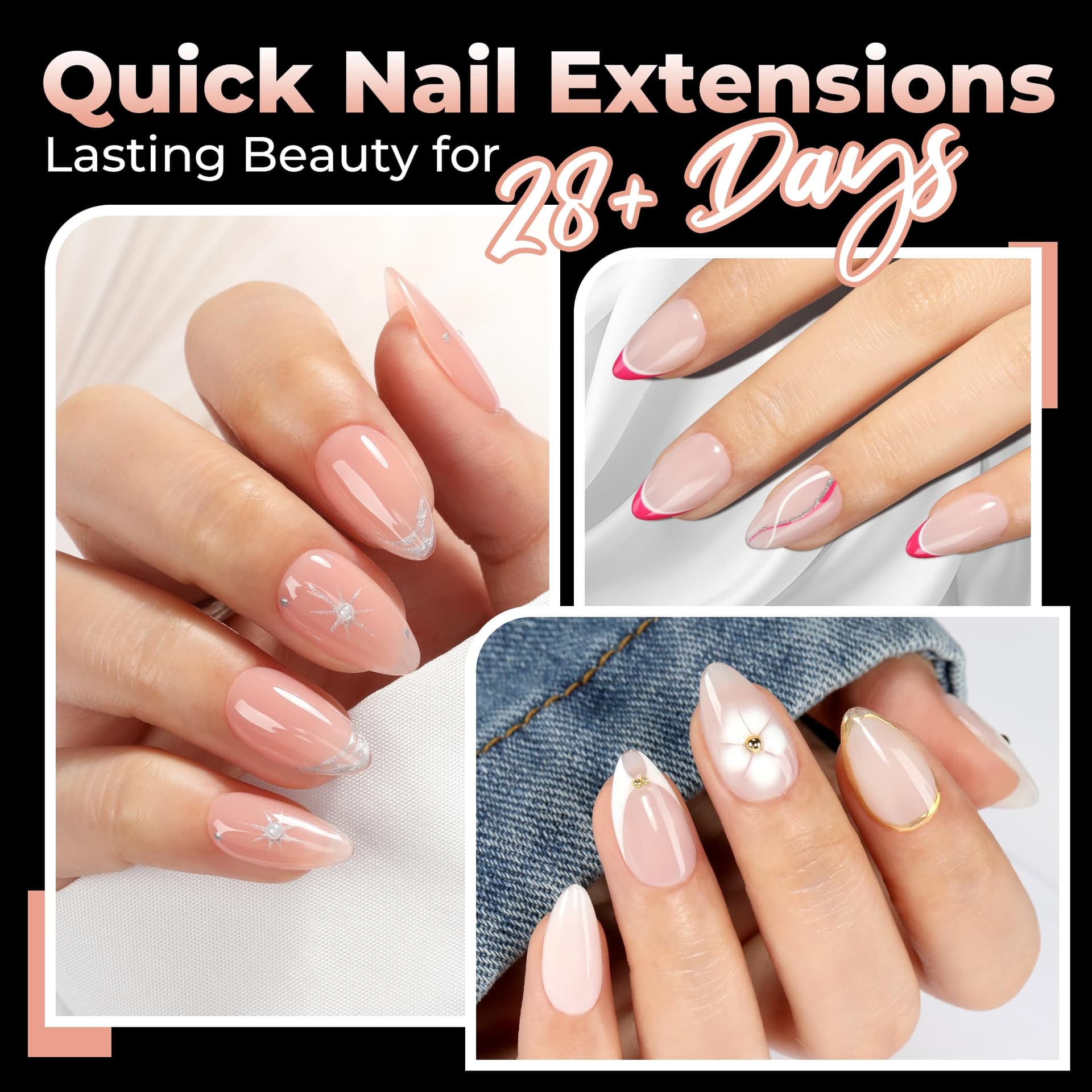 UNA GELLA Short Almond Gel Nail Tips Half Matte Short Almond Gel Nail Tips Full Cover Strong&Lasting Clear Gelly Acrylic False Nails Tips 120pcs DIY Nail Art Salon 12 Sizes for Women thumbnail 2