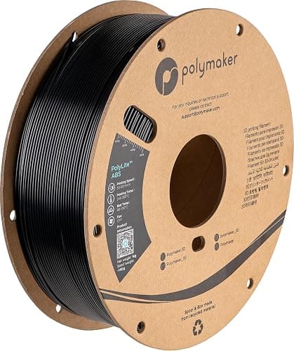 Polymaker ABS Filament Black 1KG 1.75mm, Heat Resistant, Strength | High Toughness, Impact-Resistance, Low Odor, 3D Printer Filament for Most FDM Printers, Dimensional Accuracy +/- 0.03mm - Image 1