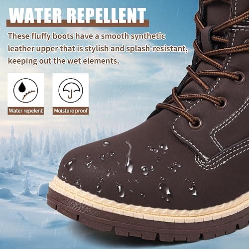 BKWHDAY Winter Boots for Women Snow Boots Waterproof Fur Lined Warm Hiking Boots Ladies Lace Up Walking Boots Anti-Slip Lightweight Outdoor Ankle Boots thumbnail 2