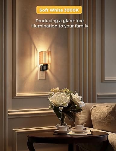 L LOHAS LED Night Lights Plug into Wall, Plug in Night Light, Bohemian Nightlight Dimmable with Light Sensor, 3000K, Boho Nightlights Farmhouse Decorative for Bedside Bedroom Bathroom Hallway, 1 Pack thumbnail 7