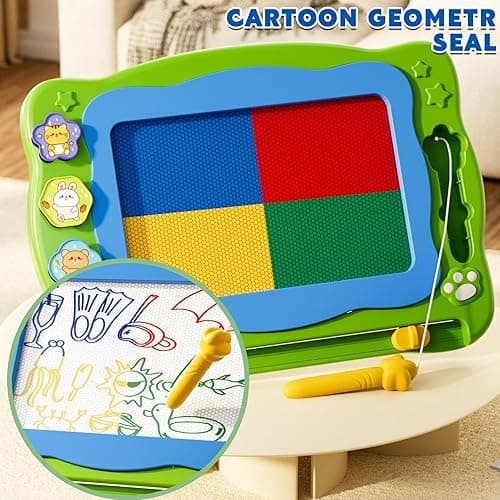 Large Magnetic Drawing Board for Toddlers, Magnetic Doodle Board for Kids, Etch A Sketch Magnet Erasable Writing Pad, Preschool Education Travel Toys for Kids Boys Girls Age 3 4 5 6 7 8 Years Old - ZYD014A-B6 thumbnail 6