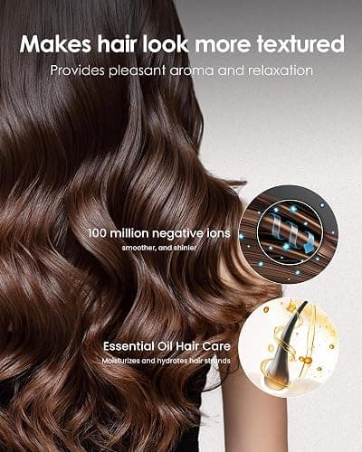 NOVUS 1.25 Inch Rotating Curling Iron for Effortless Waves and Beach Curls, Auto Hair Curler with 60M Ions Anti-Scald, Fast Heating for Hair Styling thumbnail 3