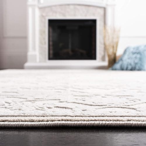 SAFAVIEH Reflection Collection Area Rug - 6'7" Round, Cream & Ivory, Non-Shedding & Easy Cleaning, Ideal for Living Room, Bedroom (RFT665D) thumbnail 6