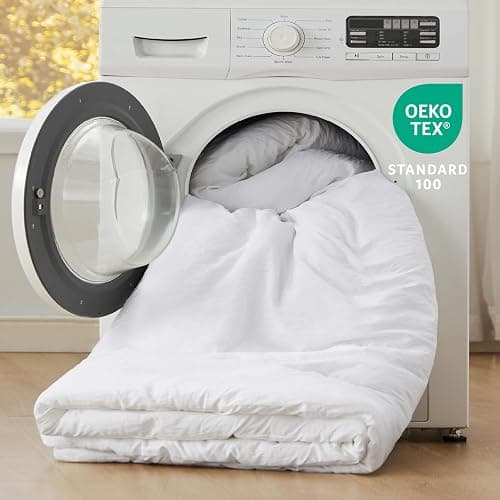 Bedsure Twin/Twin XL Comforter Set, White Soft Prewashed Bedding for All Seasons, 2 Pieces GentleSoft™ Warm Down Alternative Bed Set, 1 Lightweight Comforter (68"x88") and 1 Pillowcase (20"x26") - Twin/Twin XL - 02 - White thumbnail 5
