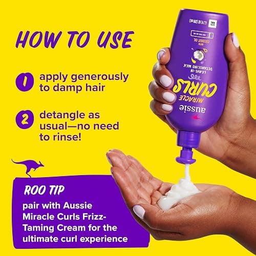 Aussie Miracle Curls with Coconut Oil, Paraben Free Detangling Milk Treatment, 6.7 fl oz thumbnail 5