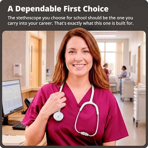 Greater Goods Dual-Head Stethoscope for Nurses, Medical Students & EMTs | Free Parts Program, 360° Rotating Chestpiece, Tunable Diaphragm, Lightweight, Non-Chill Rim, Latex-Free Tubing (Warm White) thumbnail 2