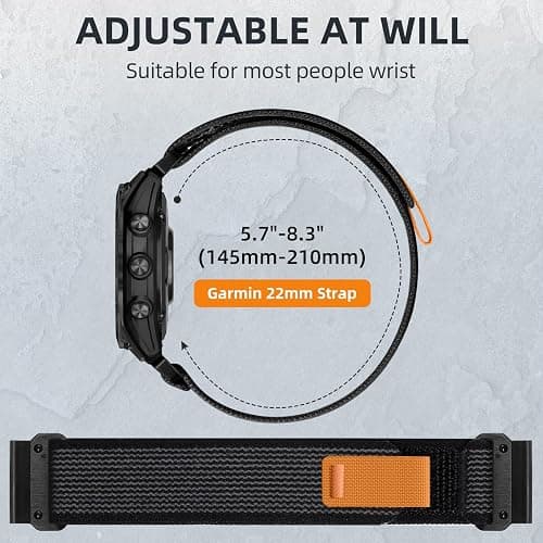 IMIVIO Compatible with Garmin Fenix 7 Pro/7/6/6 Pro/5/5 Plus, 22mm Quickfit Nylon Sport Replacement Watch Bands Compatible with Forerunner 945/935/Instinct 2 &3 45mm&E/Fenix 8 AMOLED/Tactix 8 AMOLED 47mm thumbnail 6
