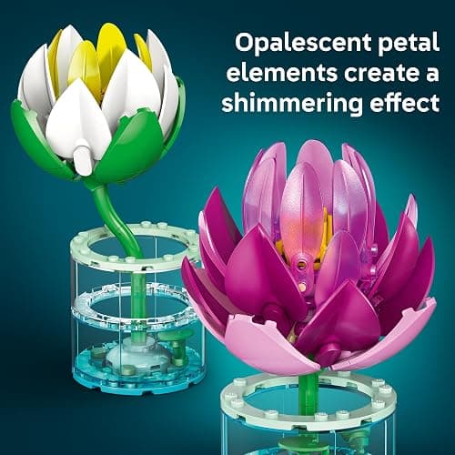 LEGO Botanicals Water Lilies 11511 | Building Toys for Girls & Boys, Ages 9+, Decor for Bedroom & Desk, Artificial Flowers, 259 pieces, Gift for Birthdays thumbnail 3