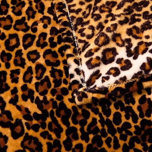 Vessia Leopard Printed Throw Blanket for Couch,Bed,Sofa, Soft Cozy 290GSM Classic Leopard Pattern Blanket for All Season, Lightweight Comfy Yellow Cheetah Animal Print Flannel Fleece Decor thumbnail 5