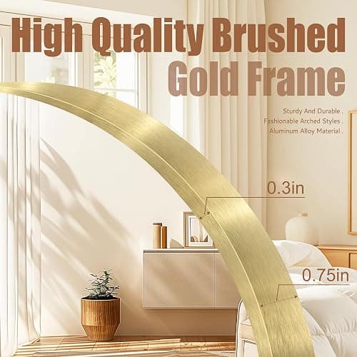 55x20" Arched Full Length Mirror with Stand, Gold Long Floor Mirrors, Full Body Dressing Mirror Over The Door, Tempered Glass Safety Wall Mirror for Bedroom, Living Room, Bathroom, Entryway Decor thumbnail 3