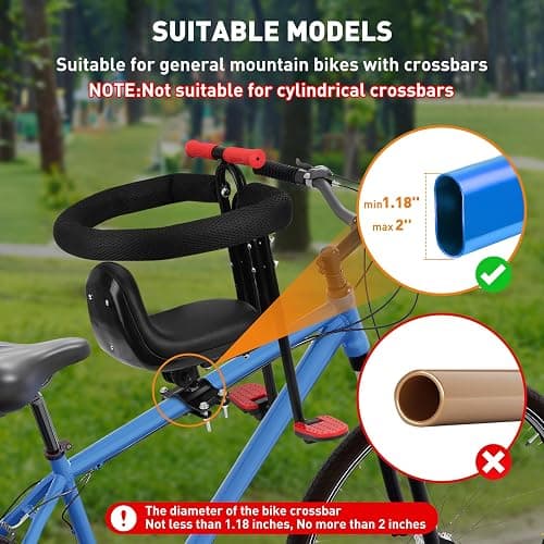 Ercabikker Child Bike Seat - Front Mount, Kids Bike Seat for Adult Bike, Baby Bike Seat Front Mounted, Toddler Bike Seat for Children 1~5 Years thumbnail 5