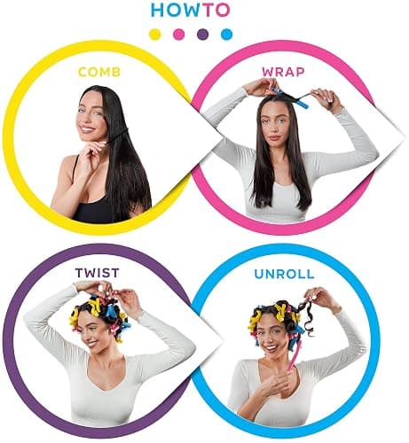 Tifara Beauty Salon Heatless Flexible Hair Rollers Curlers 42-pack 7" Soft Foam Flexi Twist Curling Rods for Short Long Hair thumbnail 3