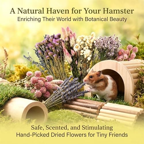 Sukh Natural Hamster Sprays Habitat Decor – Hamster Cage Accessories for Hamster Enrichment, Botanical Hamster Hideout & Hamster Cage Decor for Syrian Hamster, Dwarf, Gerbil & Small Animal thumbnail 3