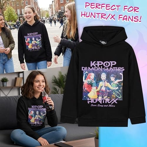 KPop Demon Hunters Hoodie for Girls Teens, Officially Licensed Warm Sweatshirt Pullover Cozy Hoodies Gifts for Girls thumbnail 3