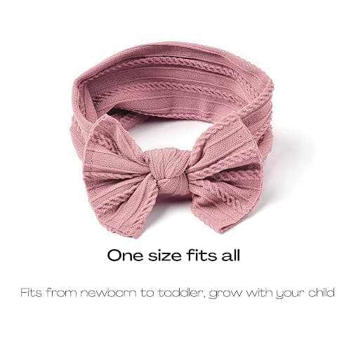 Prohouse 12 Pack Baby Nylon Headbands Hairbands Hair Bow Elastics Handmade Hair Accessories for Baby Girls Newborn Infant Toddlers Kids(Pink) thumbnail 2