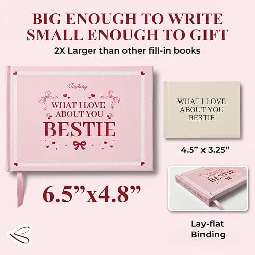 What I Love About You Bestie Gifts, Fill In The Blank Book For Best Friends | Customized Bestie Book, Friendship Gifts For Women Birthday, Personalized Christmas Gift for Best Friends thumbnail 7