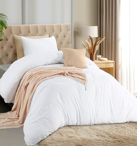 Utopia Bedding Duvet Cover Set with Pillowcases- 2 Pieces Bedding Duvet Cover with Zipper Closure - 1 Duvet Cover with 1 Pillow Sham - Soft Brushed Microfiber (Twin/Twin XL, White) - Image 1