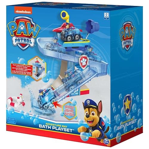 Paw Patrol, Adventure Bay Bath Playset with Light-up Chase Vehicle, Bath Toy for Kids Aged 3 and up thumbnail 6