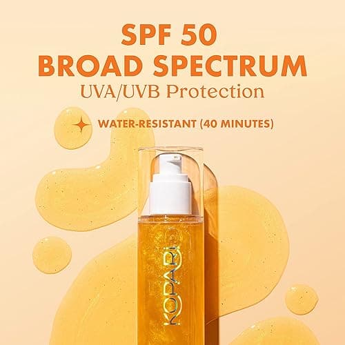 Kopari Sun Shield Body Glow, Broad Spectrum SPF 30, Lightweight Shimmering Gel Texture Absorbs Quickly, Non Sticky, Glowing Results, Golden Amber 5 oz - Golden Amber thumbnail 3