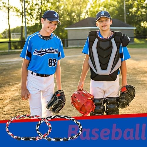 Junkin Baseball Necklaces Three Braided Rope Titanium Necklace for Team Gifts Boys Men Player Softball Fans Sports thumbnail 6