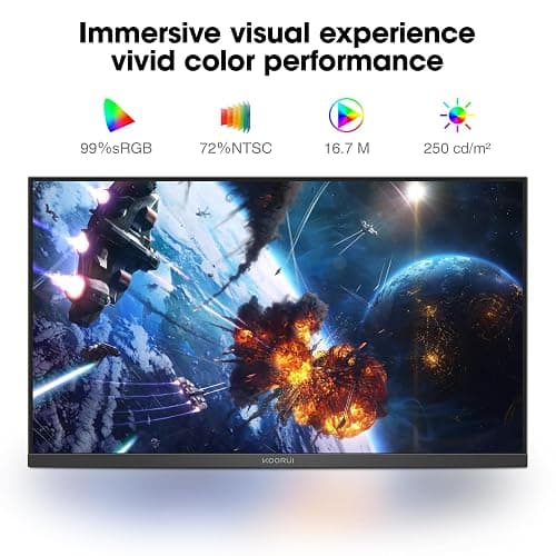 KOORUI 24 Inch Gaming Monitor 144Hz Full HD 1920 x 1080p IPS Ultra-Slim Display with HDMI VGA, Adaptive Sync, 99% SRGB, VESA 100x100mm, Eye Care, Tilt, Black, E2411K thumbnail 3