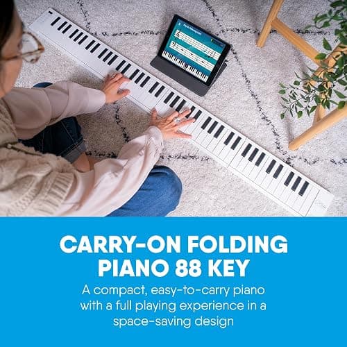 Blackstar Carry-on White 88 Keys USB MIDI Controller for Portable Folding Digital Piano with Rechargeable Battery thumbnail 2