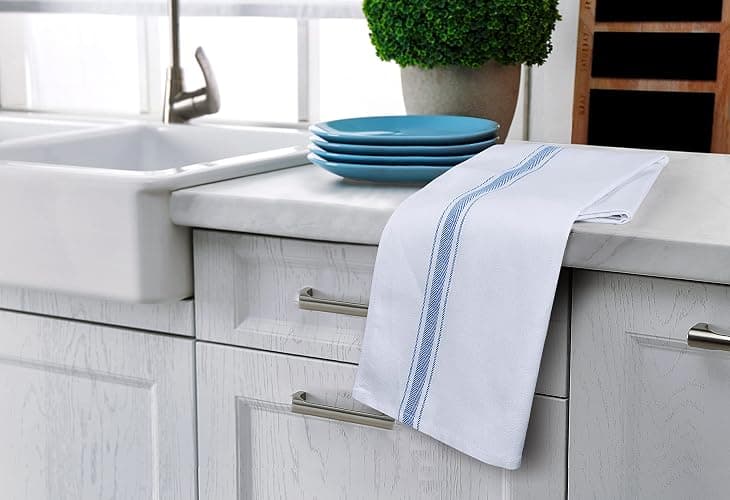 Utopia Towels Blue Dish Towels [12 Pack - 15 x 25 Inches] 100% Ring Spun Cotton Highly Absorbent & Reusable Cleaning Bar, Tea, Kitchen and Dishcloths Set - 200 GSM thumbnail 4
