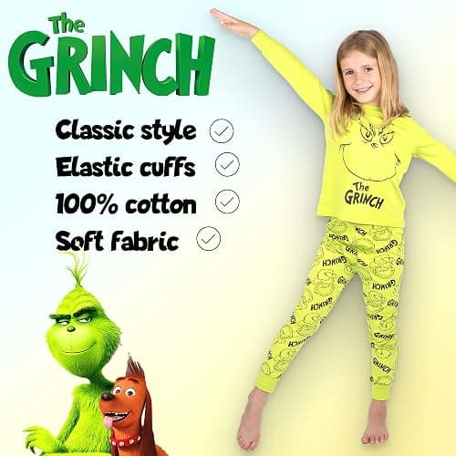 The Grinch Unisex Pyjama for Kids Long Sleeve 100% Cotton Winter Christmas Pyjama thumbnail 8