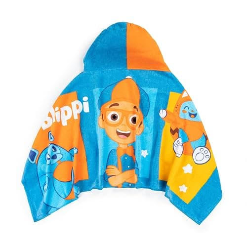 Jay Franco Blippi Bath Pool Beach Hooded Towel - Super Soft & Absorbent Kids Blue Cotton Towel thumbnail 4