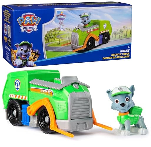 Paw Patrol, Rocky’s Recycle Truck, Toy Vehicle with Collectible Action Figure, Sustainably Minded Kids Toys for Boys & Girls Ages 3 and Up - Image 1