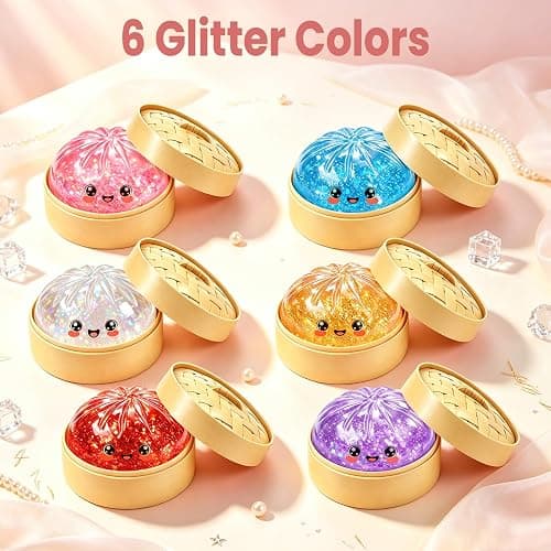 6PCS Glitter Squishy Toy, Crazy Fun Squishy with Box, Stretchable Squeeze Stress Balls Fidget Sensory Squishy for Holiday thumbnail 7