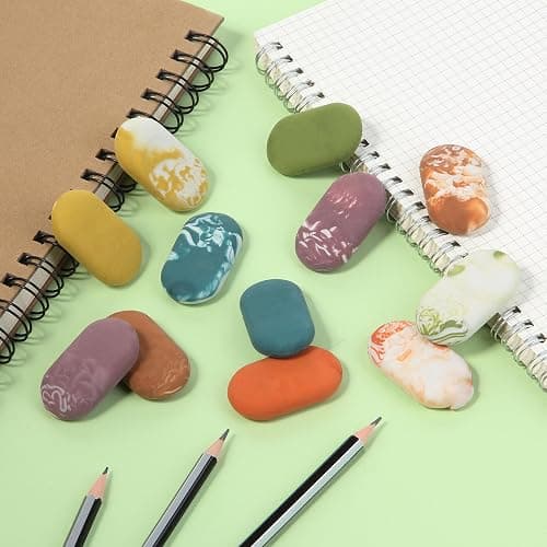 Mr. Pen- Erasers, 12 Pack, Earthy Colors, Marble Pencil Eraser, Erasers for Pencil, Mr Pen Erasers thumbnail 4