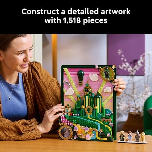 LEGO Wicked Emerald City Wall Art Building Set for Adults - Wall Decor for Living Room, Bedroom, or Dorm - Collectible Wicked Merch for Movie Fans - Gift Ideas for Women & Men, Ages 18+ - 75685 thumbnail 3