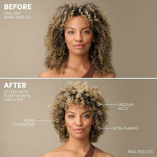 Mizani Foam Wrap Curly Hair Styling Foam - Anti Frizz Moisturizing Hair Mousse with Shea Butter, Smooth and Shine, Non-Greasy, Silicone-Free, Free from Drying Alcohols thumbnail 3