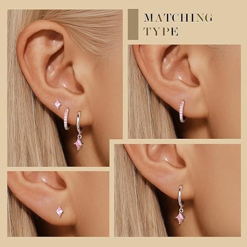 Angelady Gold Hoop Earrings Set for Women, Dainty 14K Gold Plated Huggies Earring, Sterling Silver Hypoallergenic Cartilage Earrings, Trendy Earring Stacks for Multiple Piercing Jewelry Gift(3 Pairs) thumbnail 6