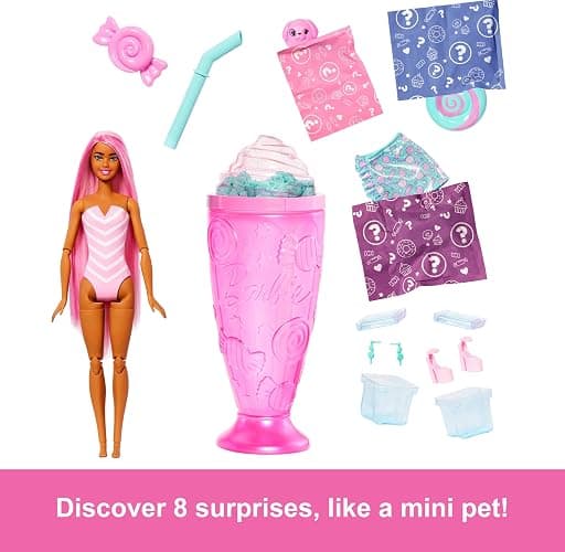 Barbie Pop Reveal Series Fashion Doll & Accessories Set, Treat Series, Sweet Swirl Theme with Pet, 8 Surprises Include Color Change thumbnail 2