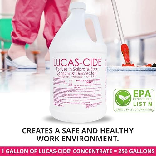 LUCAS-CIDE Salon and Spa Disinfectant Multipurpose Surface Sanitizer, Hospital Grade, EPA Disinfectant Cleaning Supplies Solution 1 Gallon - Pink thumbnail 6