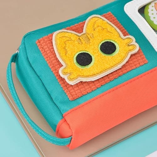 Pencil Case Large Capacity Adorable Cat Pencil Pouch Stationery Pen Bag for Teen Girls and Boys with Magic Sticker and Decoration Badges thumbnail 8