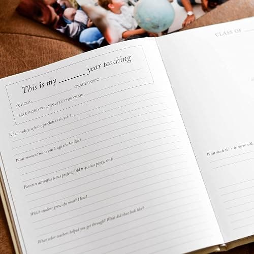 DUNCAN & STONE PAPER CO. Teacher Memory Book – 20 Years Of Memories Notebook for Teachers - Linen Cover Classic Teacher Journal Notebook - Cute Journaling Notebooks (130 Pages) thumbnail 7