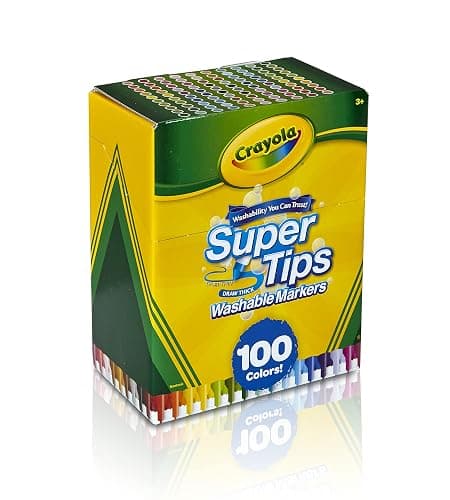 Crayola Super Tips Marker Set (100ct), Fine Point Washable Markers, Drawing Markers for Kids & Adults, Create Thick & Thin Lines, Art Supplies, Ages 3+ thumbnail 5