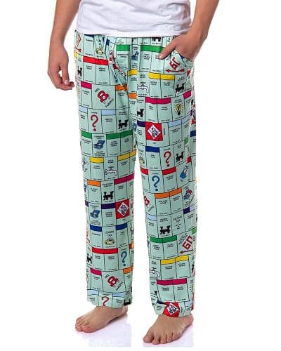 Hasbro Monopoly Pajamas Mens Game Board Lounge Sleep Pajama Bottom Pants Sleepwear - Image 1