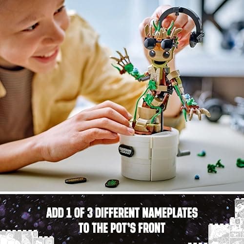 LEGO Marvel Dancing Groot, Guardians of the Galaxy Toy, Buildable Birthday Gift, Marvel Toy, Super Hero Hand-Operated Interactive Playset, Marvel Gift for Kids, Animated Groot Figure, 76297 thumbnail 6