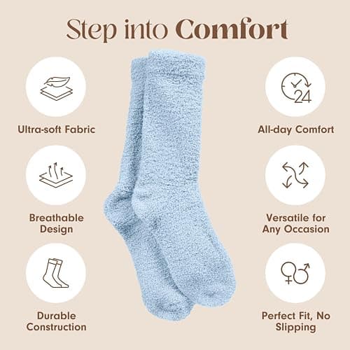 Unboxme Gifts Warm & Cozy Ultra-Luxe Cloud Sock for Women & Men - Super Soft Luxurious Fabric Sleep Socks thumbnail 4