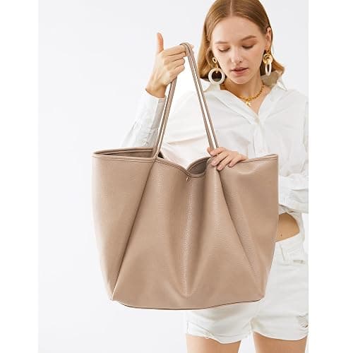 Oversize Pu Leather Tote Women Weekender Bag Shopper Handbag Travel Purse thumbnail 6